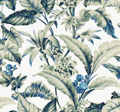 York Wallcoverings Classics Mystic Isle Multicolor Wallpaper Eclectic Tropical Greens   - GT4502