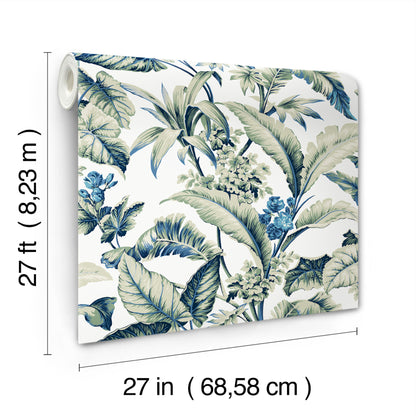 York Wallcoverings Classics Mystic Isle Multicolor Wallpaper Eclectic Tropical Greens   - GT4502