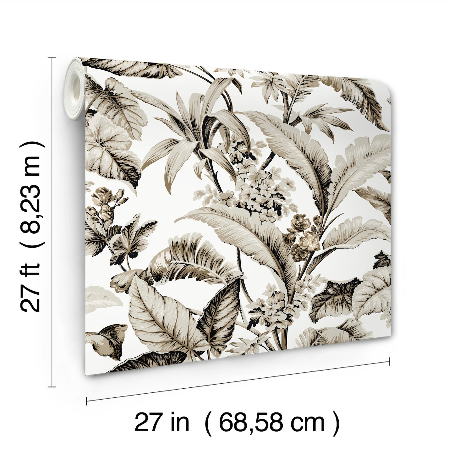 York Wallcoverings Classics Mystic Isle Neutral Wallpaper Eclectic Tropical Neutrals   - GT4503