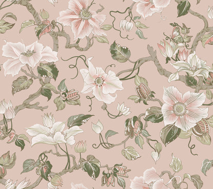 York Wallcoverings Classics Marguerite Vine Blush Wallpaper Vintage Florals Pinks   - GT4511