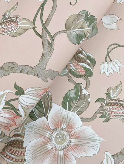 York Wallcoverings Classics Marguerite Vine Blush Wallpaper Vintage Florals Pinks   - GT4511