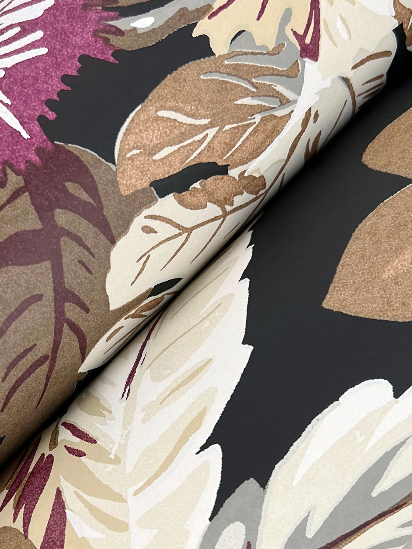 York Wallcoverings Classics Briarwood Black Wallpaper Vintage Botanical Blacks   - GT4521