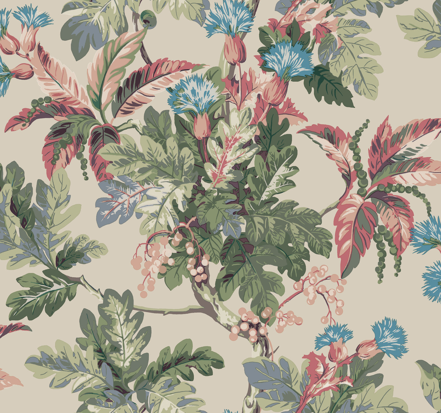 York Wallcoverings Classics Briarwood Taupe Wallpaper Vintage Botanical Neutrals   - GT4522
