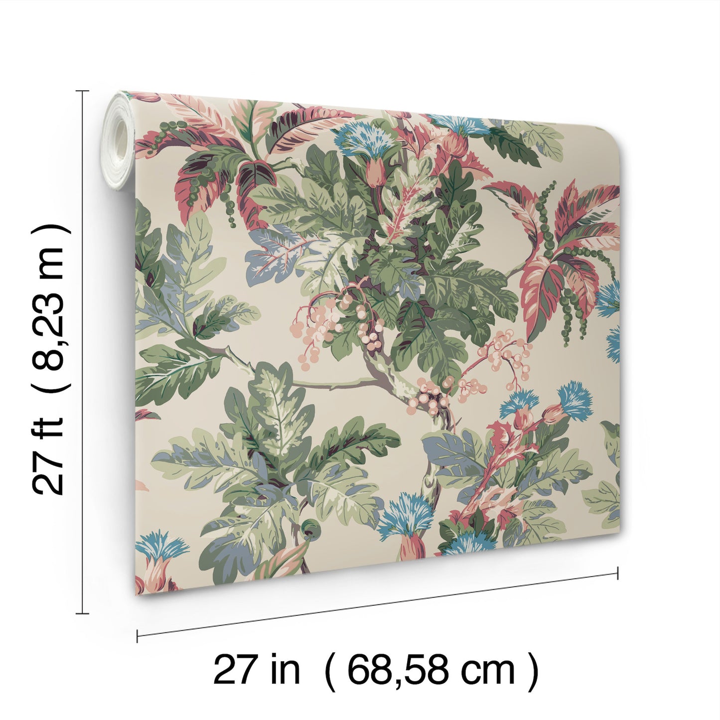 York Wallcoverings Classics Briarwood Taupe Wallpaper Vintage Botanical Neutrals   - GT4522