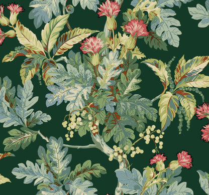 York Wallcoverings Classics Briarwood Green Wallpaper Vintage Botanical Greens   - GT4525