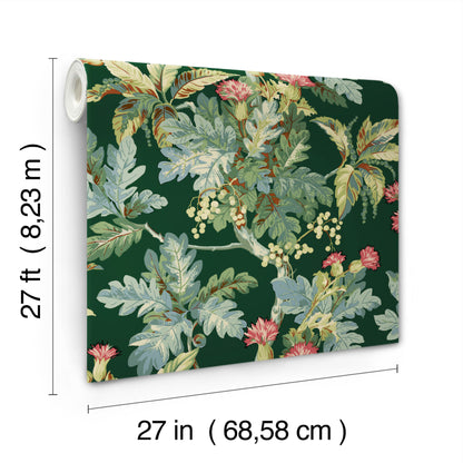 York Wallcoverings Classics Briarwood Green Wallpaper Vintage Botanical Greens   - GT4525