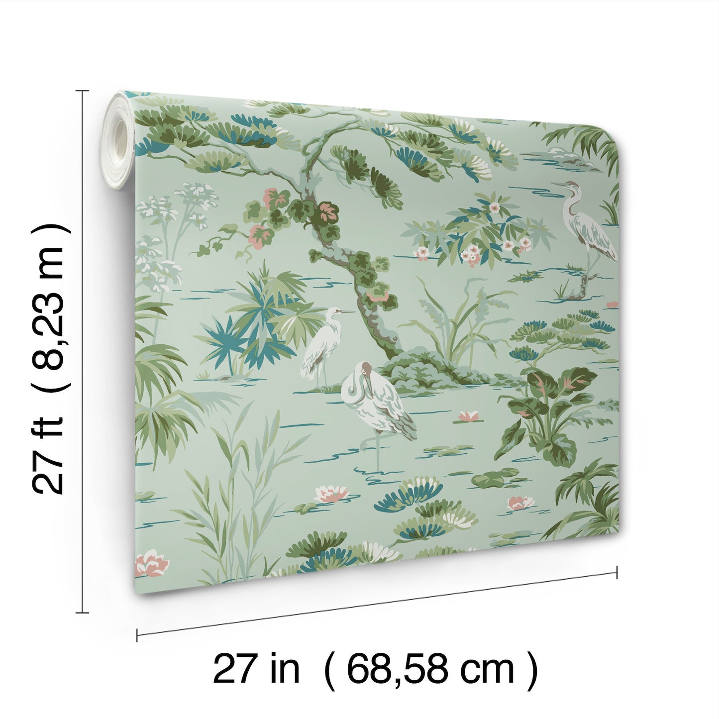 York Wallcoverings Classics Bridgewater Mint Wallpaper Traditional Botanical Greens   - GT4534