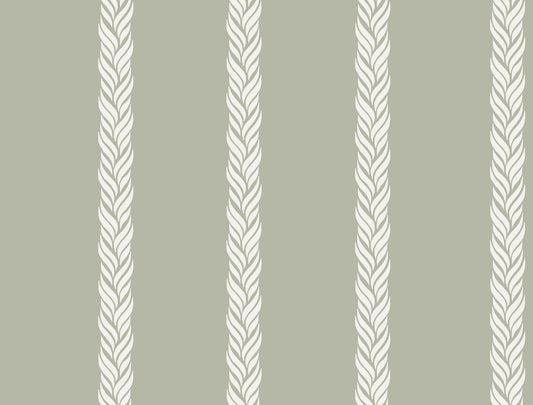 York Wallcoverings Classics Braided Stripe Green Wallpaper Transitional Stripes Greens   - GT4541