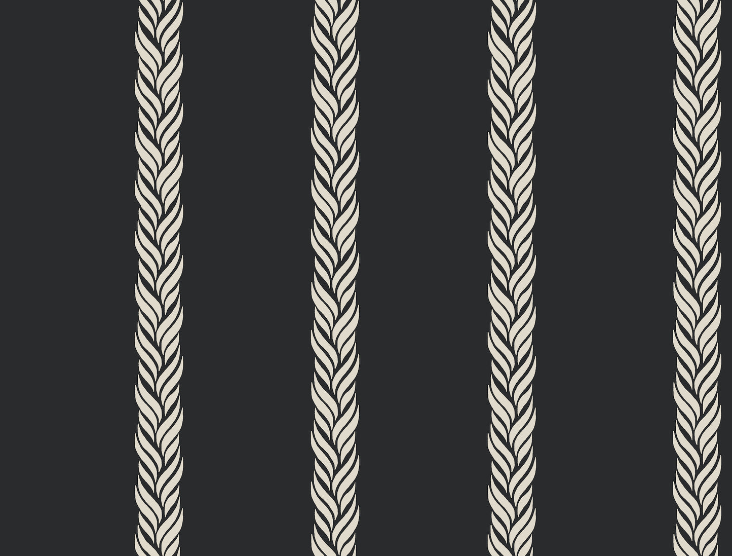 York Wallcoverings Classics Braided Stripe Black Wallpaper Transitional Stripes Blacks   - GT4542