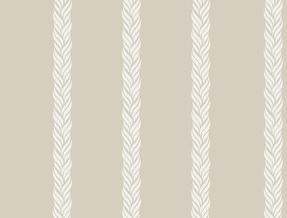 York Wallcoverings Classics Braided Stripe Beige Wallpaper Transitional Stripes Neutrals   - GT4544