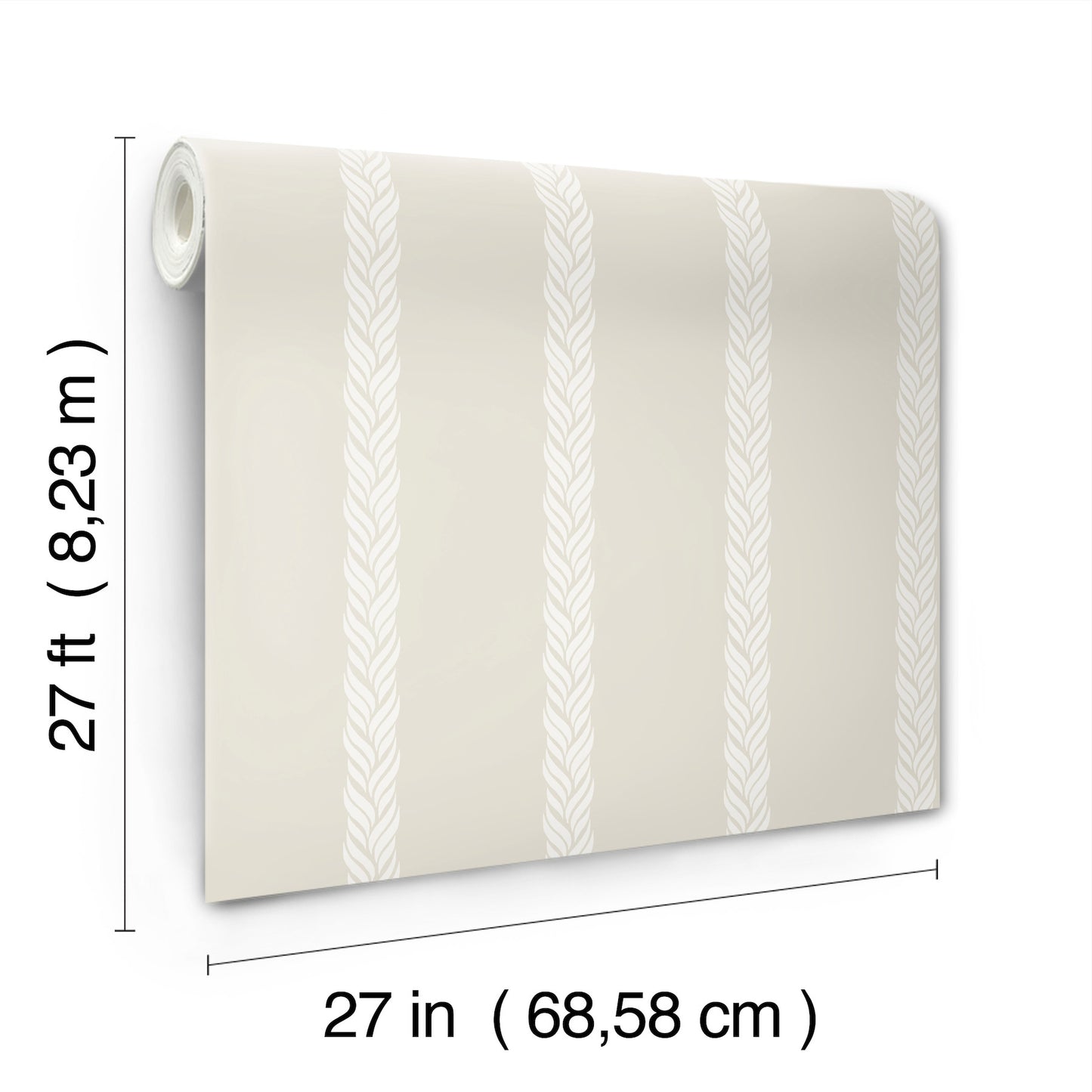 York Wallcoverings Classics Braided Stripe Tan Wallpaper Transitional Stripes Browns   - GT4545