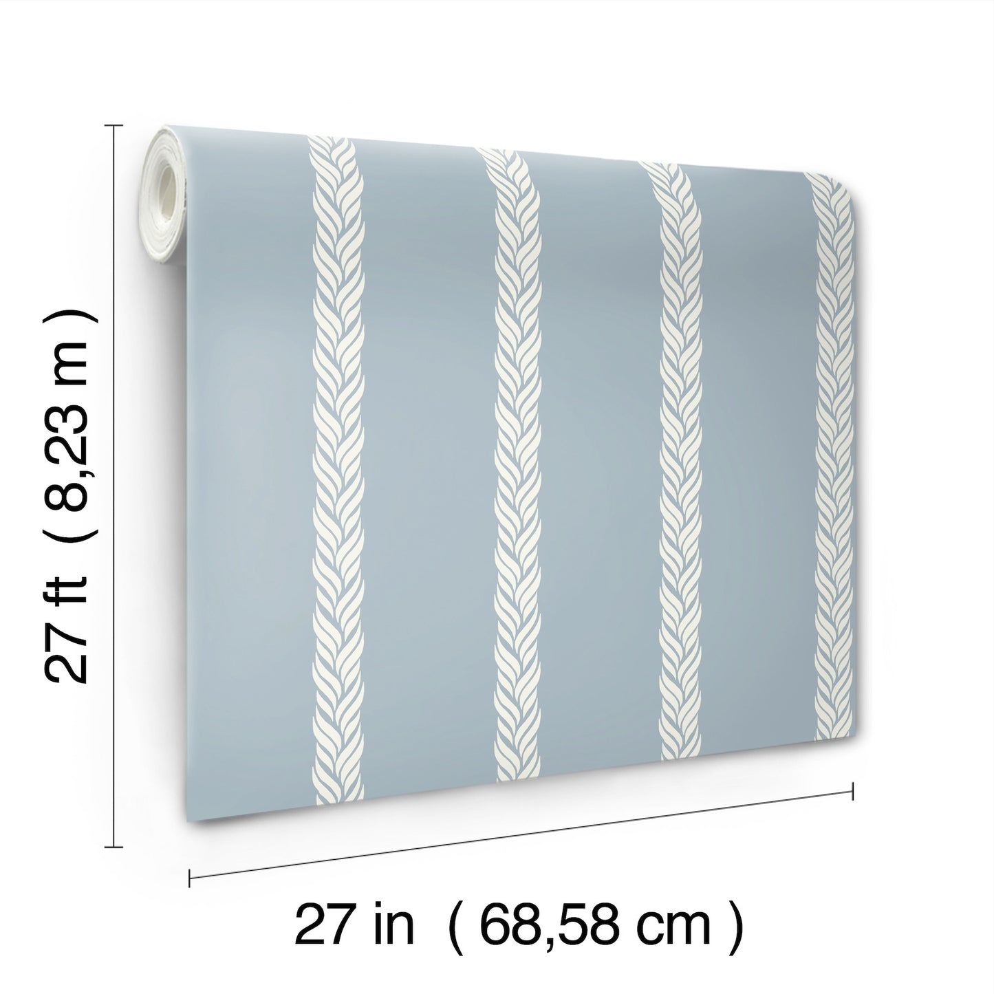 York Wallcoverings Classics Braided Stripe Blue Wallpaper Transitional Stripes Blues   - GT4546