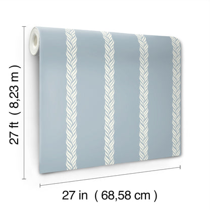 York Wallcoverings Classics Braided Stripe Blue Wallpaper Transitional Stripes Blues   - GT4546