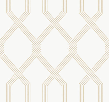 York Wallcoverings Classics Palisade Beige Wallpaper Transitional Geometrics Neutrals   - GT4551