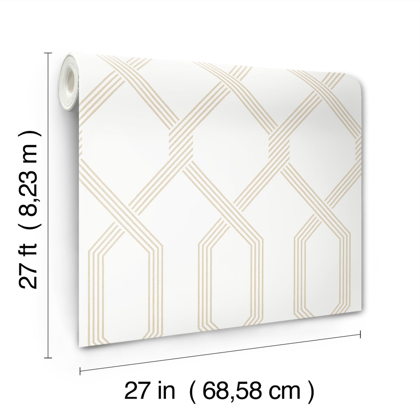 York Wallcoverings Classics Palisade Beige Wallpaper Transitional Geometrics Neutrals   - GT4551