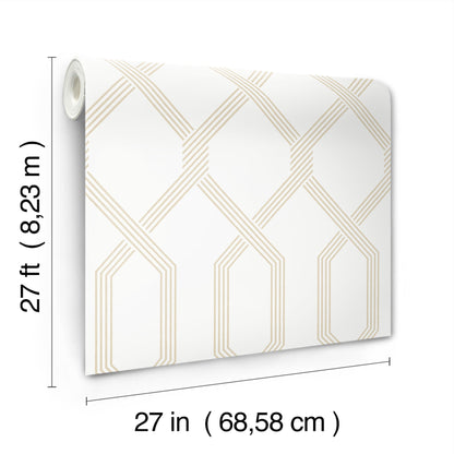 York Wallcoverings Classics Palisade Beige Wallpaper Transitional Geometrics Neutrals   - GT4551