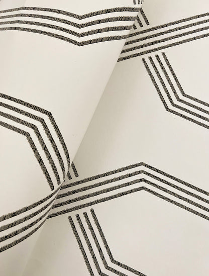York Wallcoverings Classics Palisade Black Wallpaper Transitional Geometrics Blacks   - GT4552