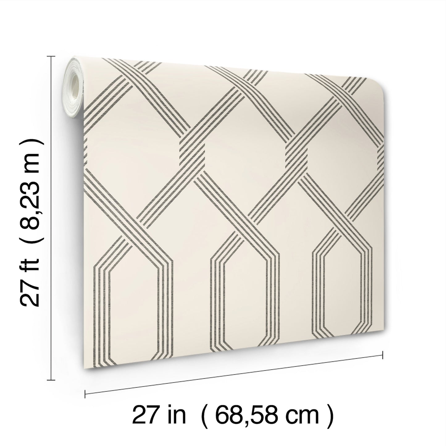 York Wallcoverings Classics Palisade Black Wallpaper Transitional Geometrics Blacks   - GT4552