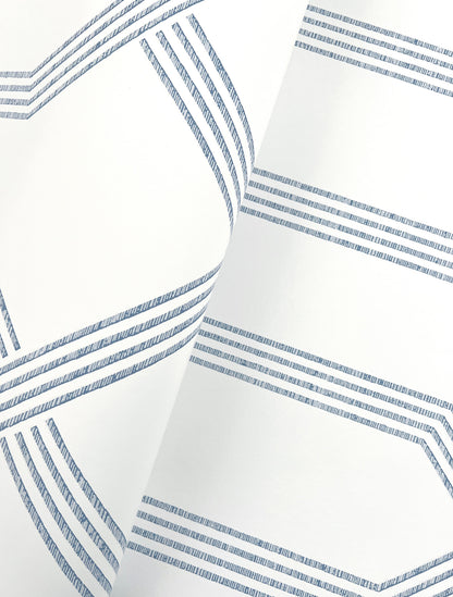 York Wallcoverings Classics Palisade Blue Wallpaper Transitional Geometrics Blues   - GT4553