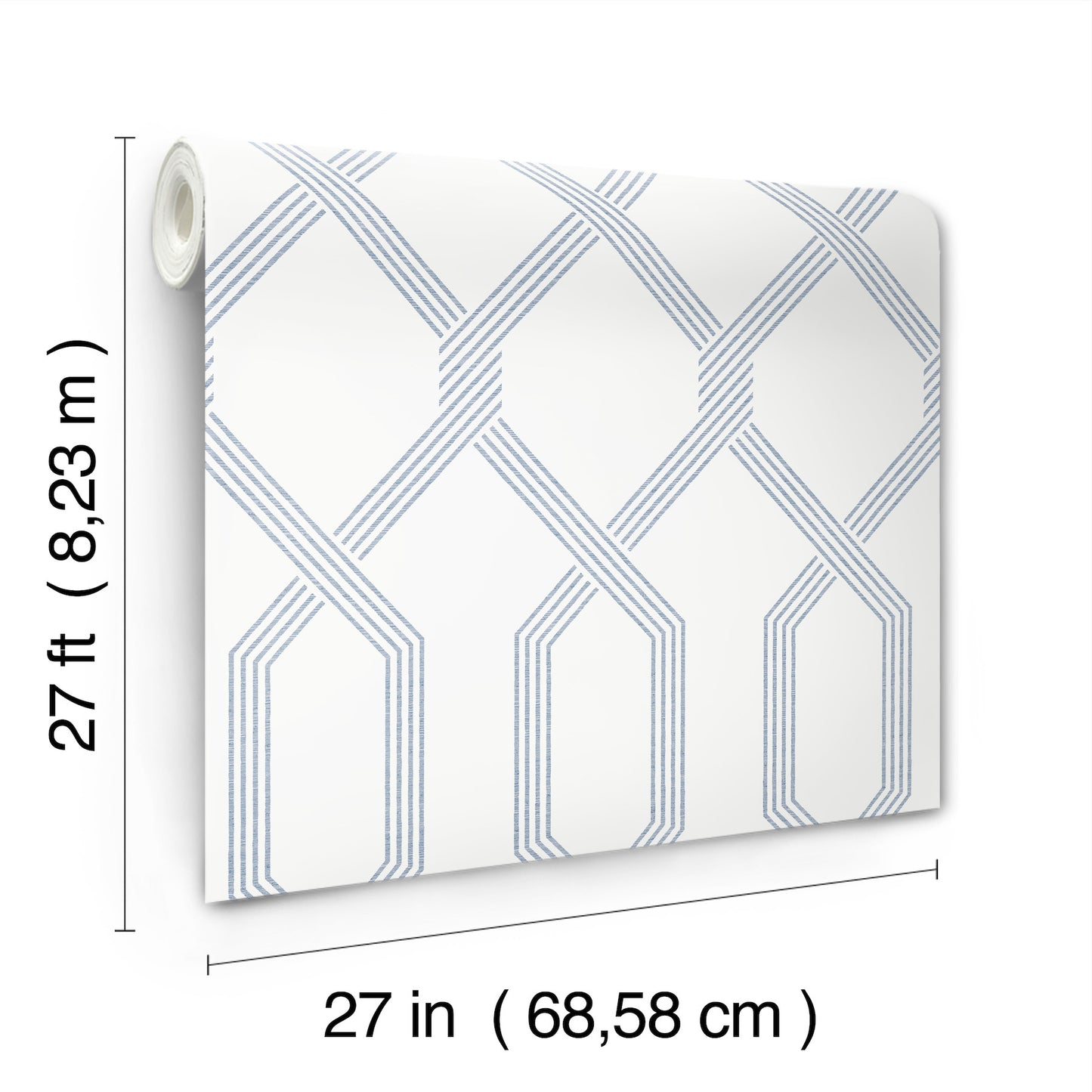 York Wallcoverings Classics Palisade Blue Wallpaper Transitional Geometrics Blues   - GT4553