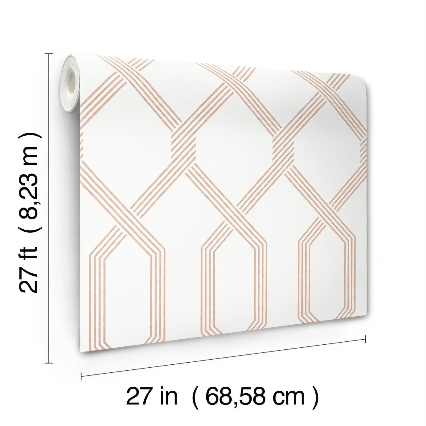 York Wallcoverings Classics Palisade Coral Wallpaper Transitional Geometrics Oranges   - GT4554