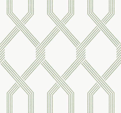 York Wallcoverings Classics Palisade Green Wallpaper Transitional Geometrics Greens   - GT4555