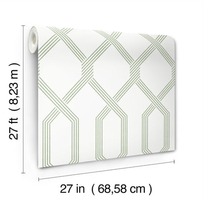 York Wallcoverings Classics Palisade Green Wallpaper Transitional Geometrics Greens   - GT4555