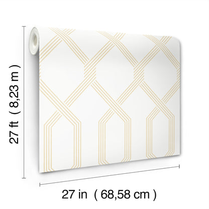 York Wallcoverings Classics Palisade Yellow Wallpaper Transitional Geometrics Yellows   - GT4556