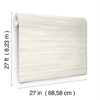 Brushed linen white wallpaper sample, vinyl finish, 27 in square with rolled left edge.