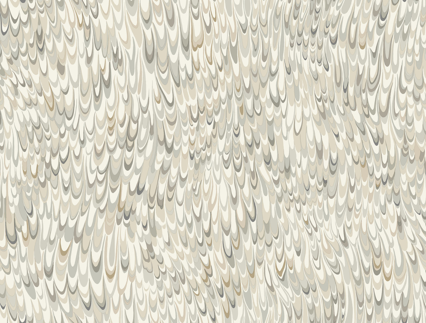 Beige, ivory, and gray marbled teardrop wallpaper pattern.