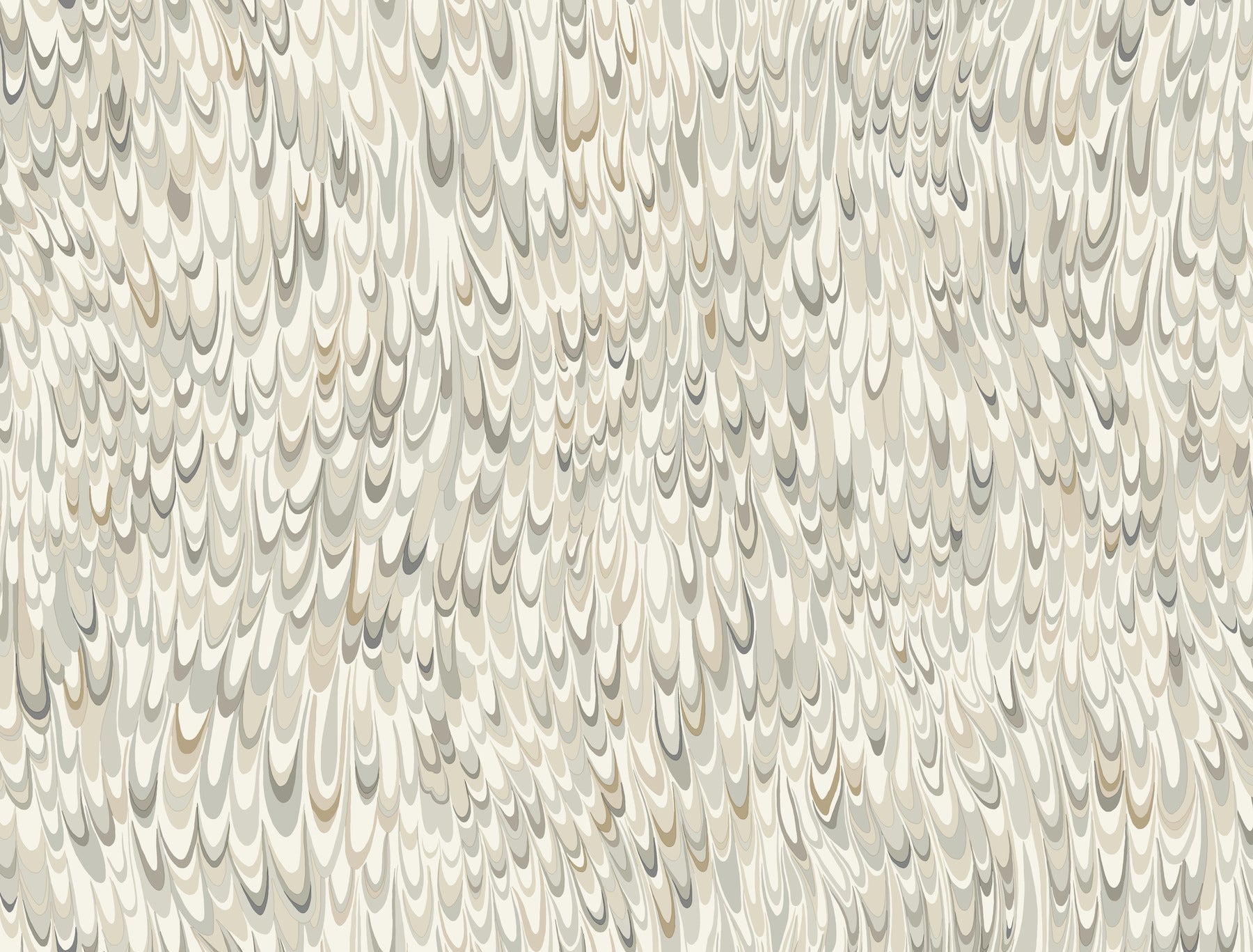 Beige, ivory, and gray marbled teardrop wallpaper pattern.