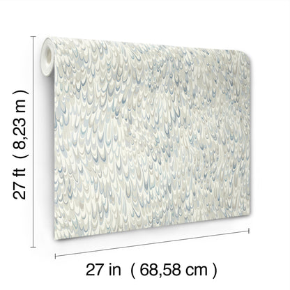 York Wallcoverings Classics Aslan Blue Wallpaper Eclectic Bohemian Blues   - GT4584