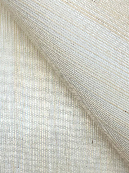 York Wallcoverings Designer Sisals Fan Deck Maguey Sisal Cream Wallpaper Traditional Grasscloth Whites and Off-Whites   - GV0100NWFD