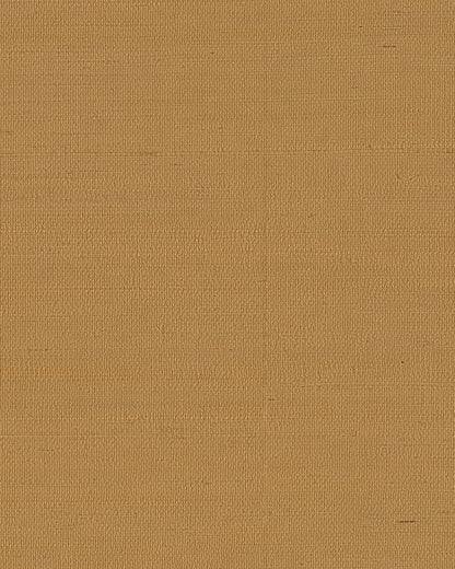 Warm golden-tan grasscloth wallpaper texture, woven fabric close-up.