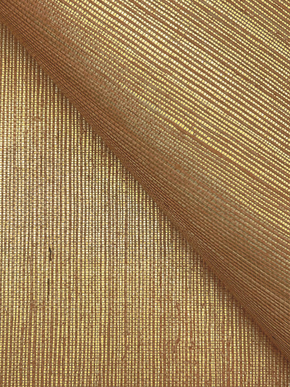 York Wallcoverings Designer Sisals Fan Deck Maguey Sisal Gold Wallpaper Traditional Grasscloth Metallics   - GV0116NWFD