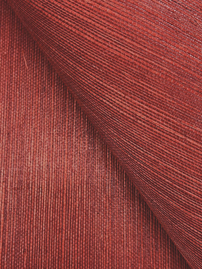 York Wallcoverings Designer Sisals Fan Deck Maguey Sisal Tomato Wallpaper Traditional Grasscloth Reds   - GV0141NWFD