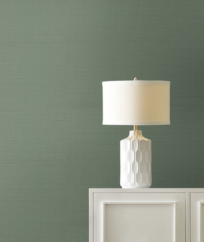 York Wallcoverings Designer Sisals Fan Deck Maguey Sisal Sage Wallpaper Traditional Grasscloth Greens   - GV0146NWFD