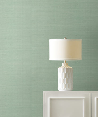 York Wallcoverings Designer Sisals Fan Deck Maguey Sisal Seaglass Wallpaper Traditional Grasscloth Blues   - GV0150NWFD