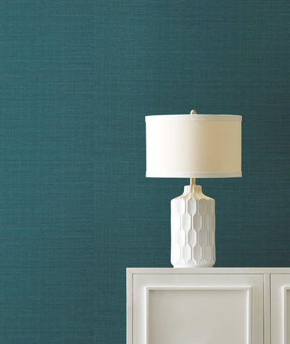 York Wallcoverings Designer Sisals Fan Deck Maguey Sisal Agean Wallpaper Traditional Grasscloth Blues   - GV0156NWFD