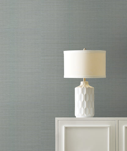 York Wallcoverings Grasscloth and Natural Resource Maguey Sisal Slate Wallpaper Traditional Grasscloth Blues   - GV0158NW