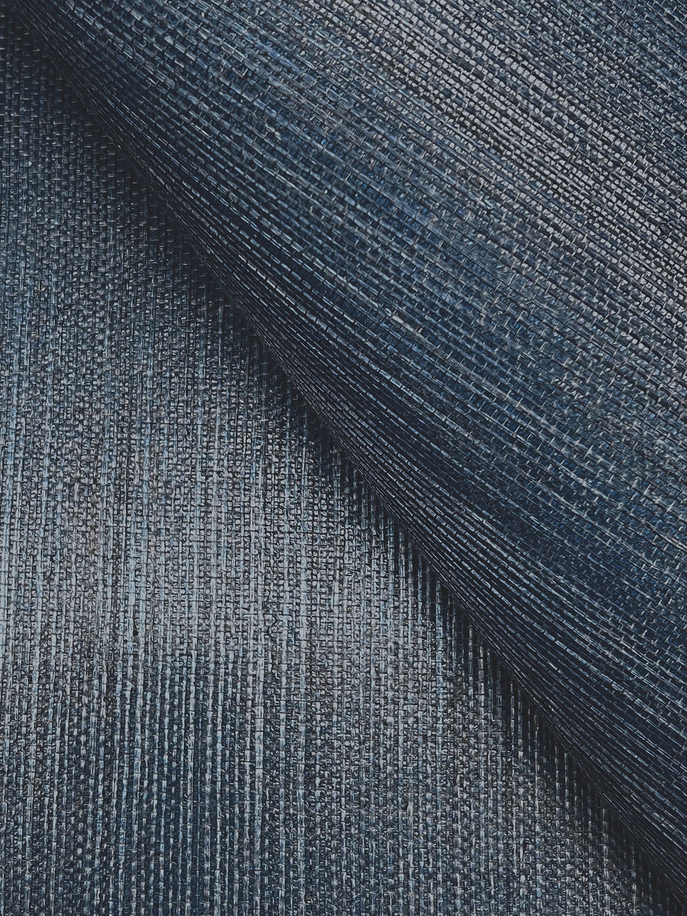 York Wallcoverings Designer Sisals Fan Deck Maguey Sisal Indigo Wallpaper Traditional Grasscloth Blues   - GV0165NWFD