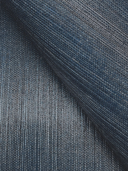 York Wallcoverings Designer Sisals Fan Deck Maguey Sisal Indigo Wallpaper Traditional Grasscloth Blues   - GV0165NWFD