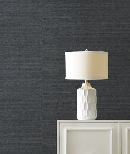 York Wallcoverings Grasscloth and Natural Resource Maguey Sisal Gunmetal Wallpaper Traditional Grasscloth Greys   - GV0172NW