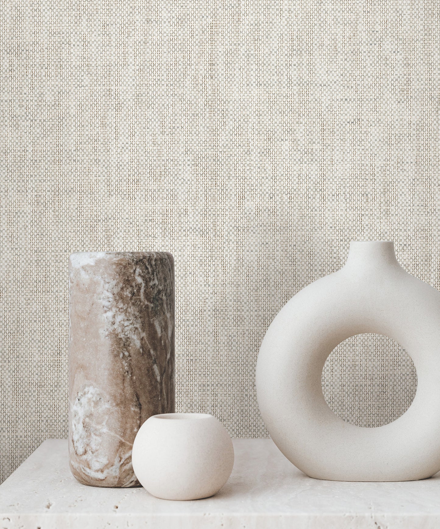 York Wallcoverings Lemieux et Cie Signature Kami Paperweave Smoke Wallpaper Feature Wall Paper Weave Beiges   - GV0182LM