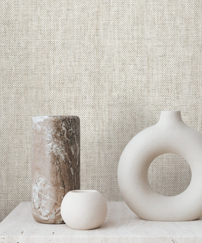 York Wallcoverings Lemieux et Cie Signature Kami Paperweave Smoke Wallpaper Feature Wall Paper Weave Beiges   - GV0182LM