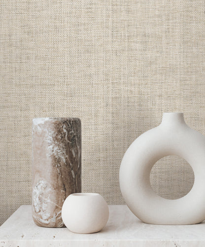York Wallcoverings Lemieux et Cie Signature Kami Paperweave Fog Wallpaper Feature Wall Paper Weave Greys   - GV0184LM