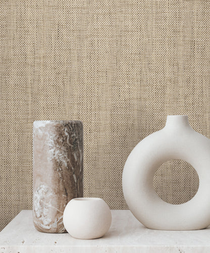York Wallcoverings Grasscloth and Natural Resource Edo Paperweave Mushroom Wallpaper Traditional Grasscloth Browns   - GV0186