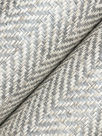 York Wallcoverings Grasscloth and Natural Resource Tailored Weave Grey Wallpaper Traditional Grasscloth Greys   - GV0191
