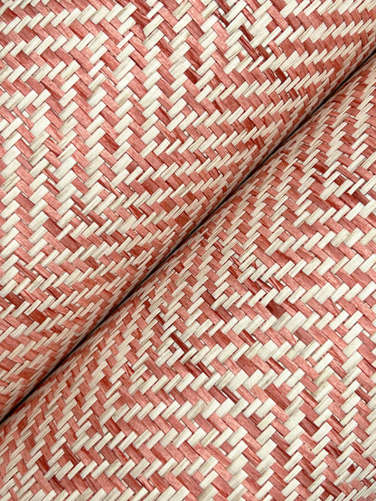 York Wallcoverings Grasscloth and Natural Resource Tailored Weave Red Wallpaper Traditional Grasscloth Reds   - GV0192