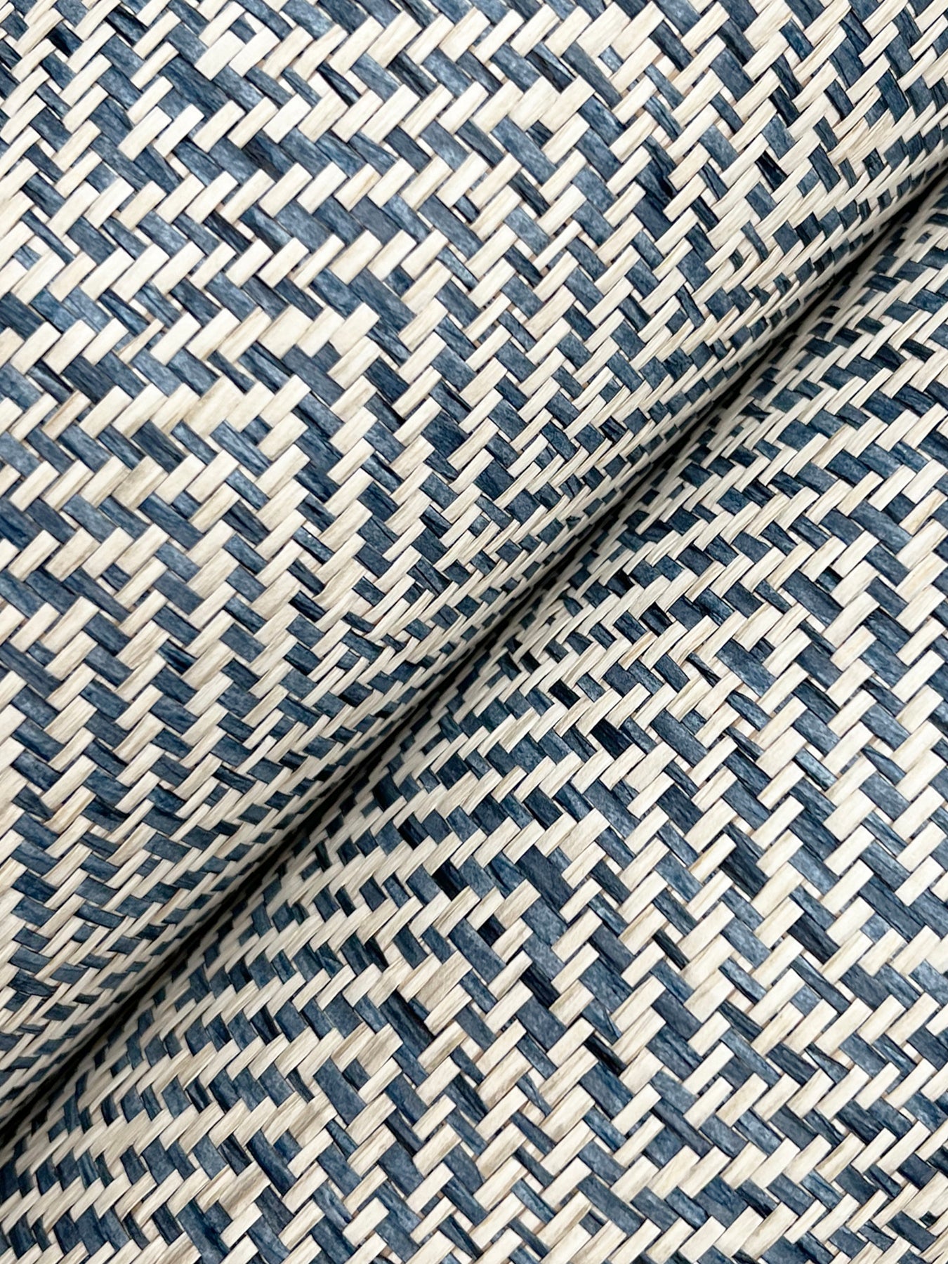 York Wallcoverings Grasscloth and Natural Resource Tailored Weave Blue Wallpaper Traditional Grasscloth Blues   - GV0196